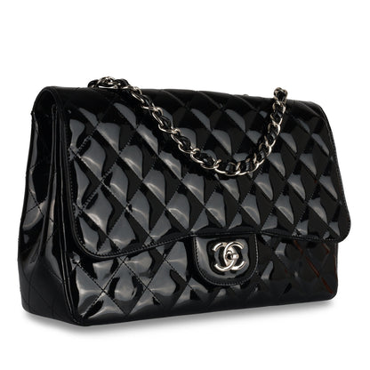 Chanel Classic Flap Patent Leather Black Shoulder Bag