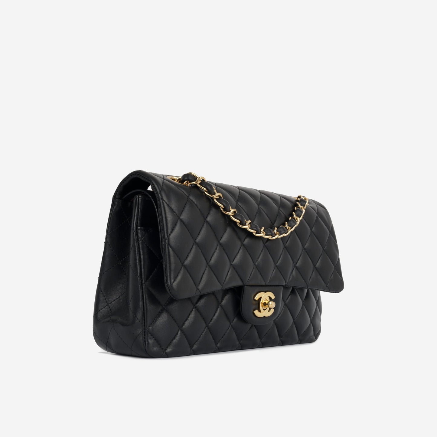 Chanel Classic Flap Lambskin Black Shoulder Bag Style 94
