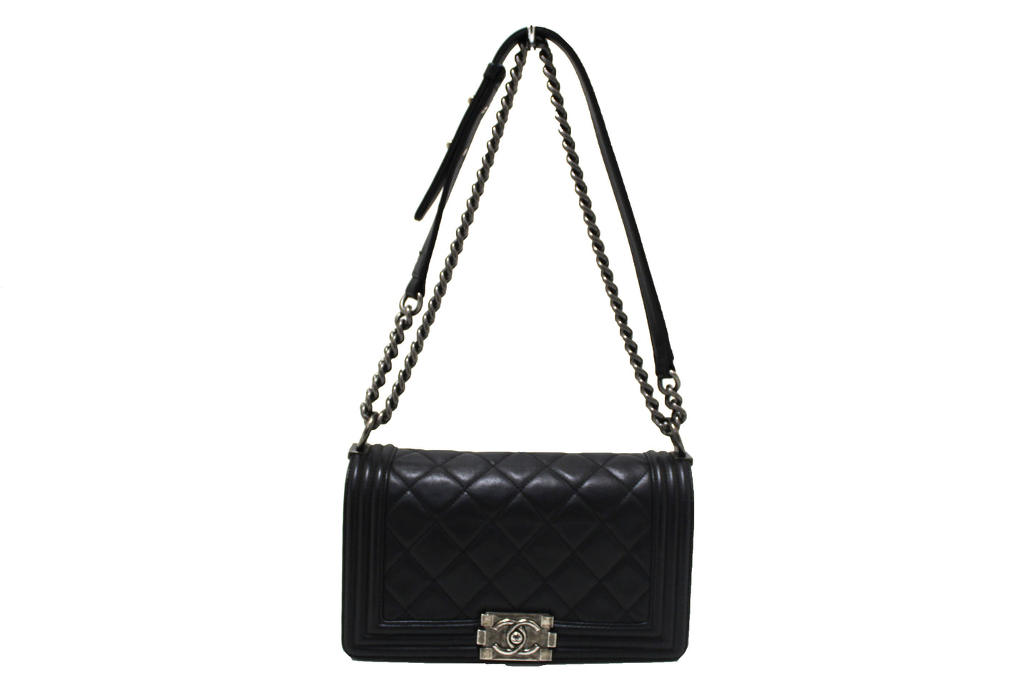 Chanel Boy Medium Quilted Calfskin Black Shoulder Bag Style