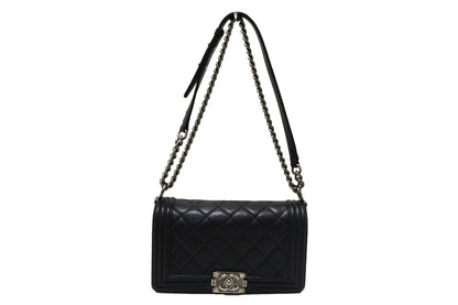 Chanel Boy Medium Quilted Calfskin Black Shoulder Bag Style