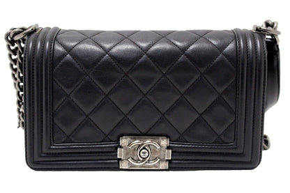 Chanel Boy Medium Quilted Calfskin Black Shoulder Bag
