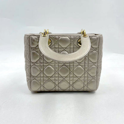 Lady Dior Small ABCdior Light Copper Gold Cannage Lambskin Handbag with ABC Strap