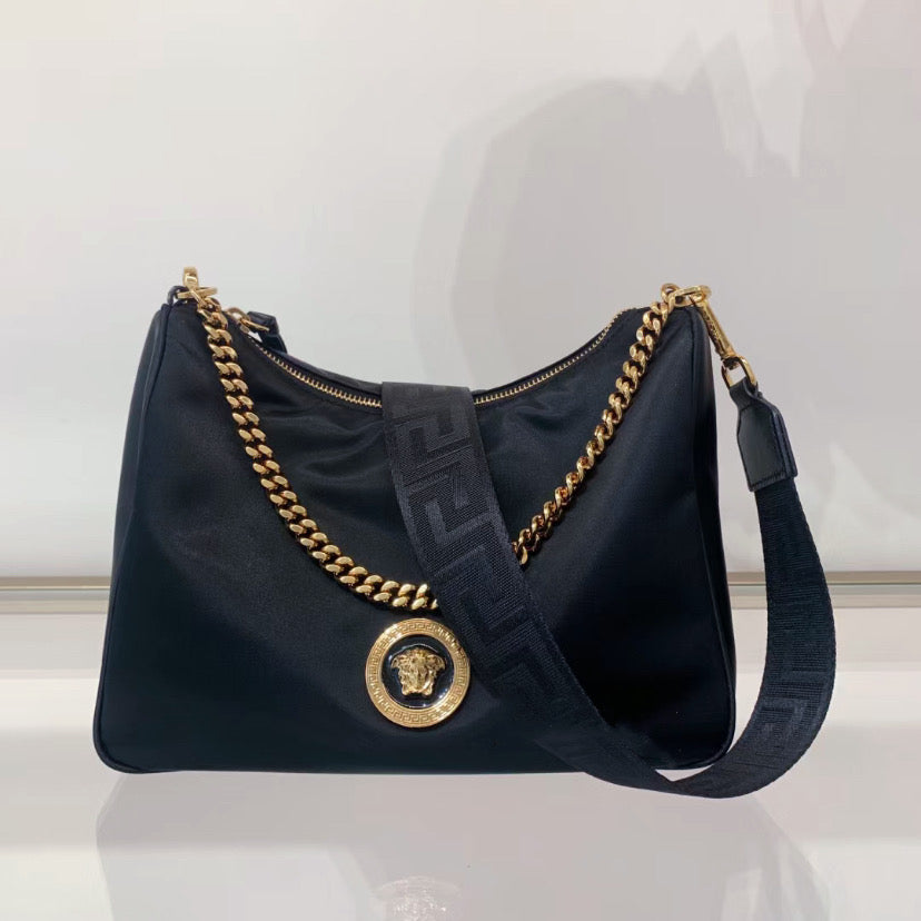 Versace Medusa Nylon Tribute Chain Shoulder Bag