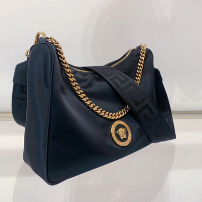 Versace Medusa Nylon Tribute Chain Shoulder Bag