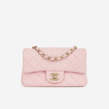 Chanel Classic Flap Lambskin Gold Shoulder Bag Style 124
