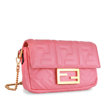 Fendi Baguette Lambskin Red Shoulder Bag