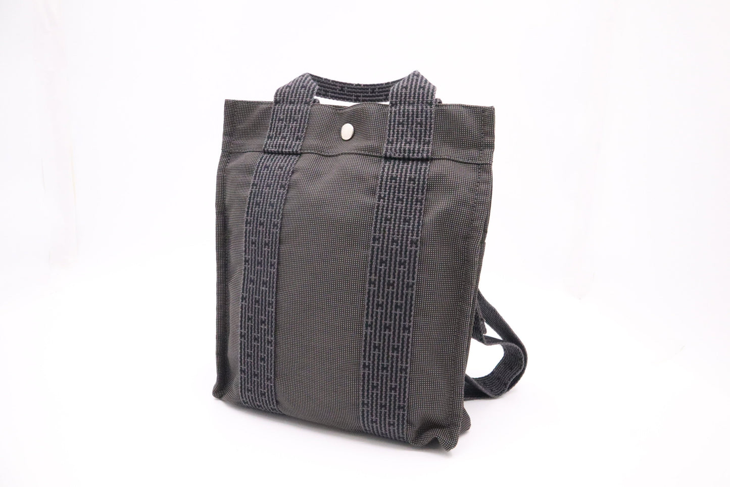 Hermes Herline Backpack In Grey Canvas