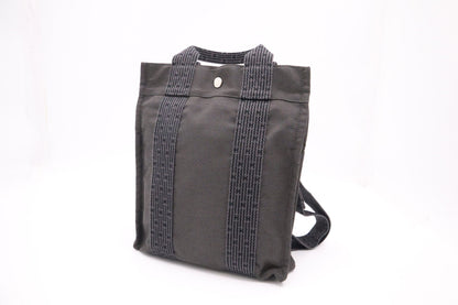 Hermes Herline Backpack In Grey Canvas