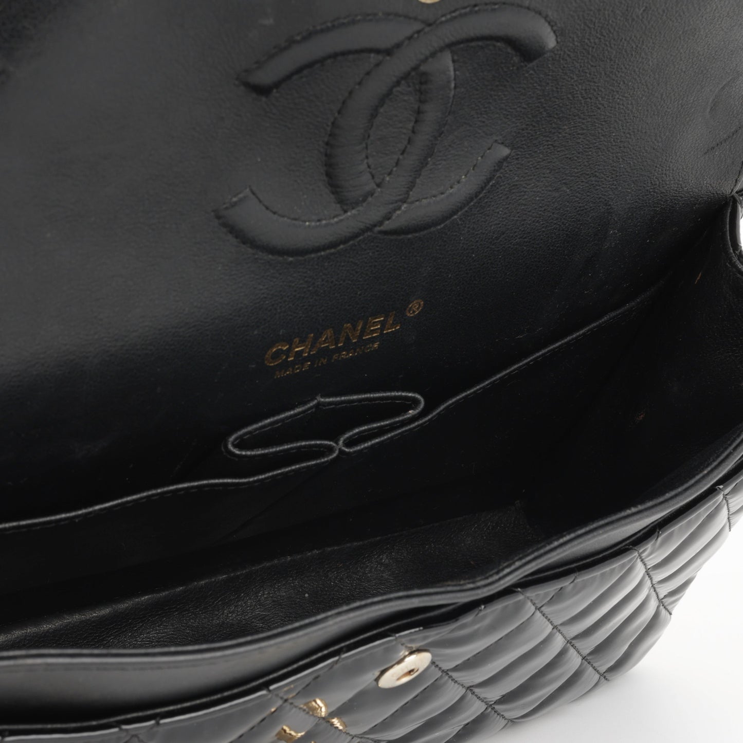 Chanel Classic Flap Lambskin Black Shoulder Bag Style 324