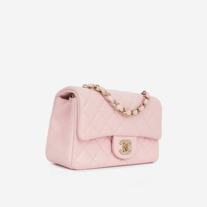 Chanel Classic Flap Lambskin Gold Shoulder Bag Style 124