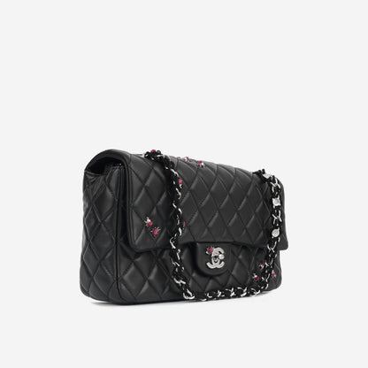 Chanel Classic Flap Lambskin Black Shoulder Bag Style 327