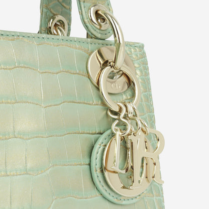 Mini Lady Dior - Green/Gold Crocodile