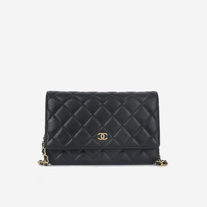 Chanel Wallet On Chain Lambskin Black Crossbody Lambskin
