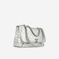 Chanel Classic Flap Lambskin Silver Shoulder Bag Style 38