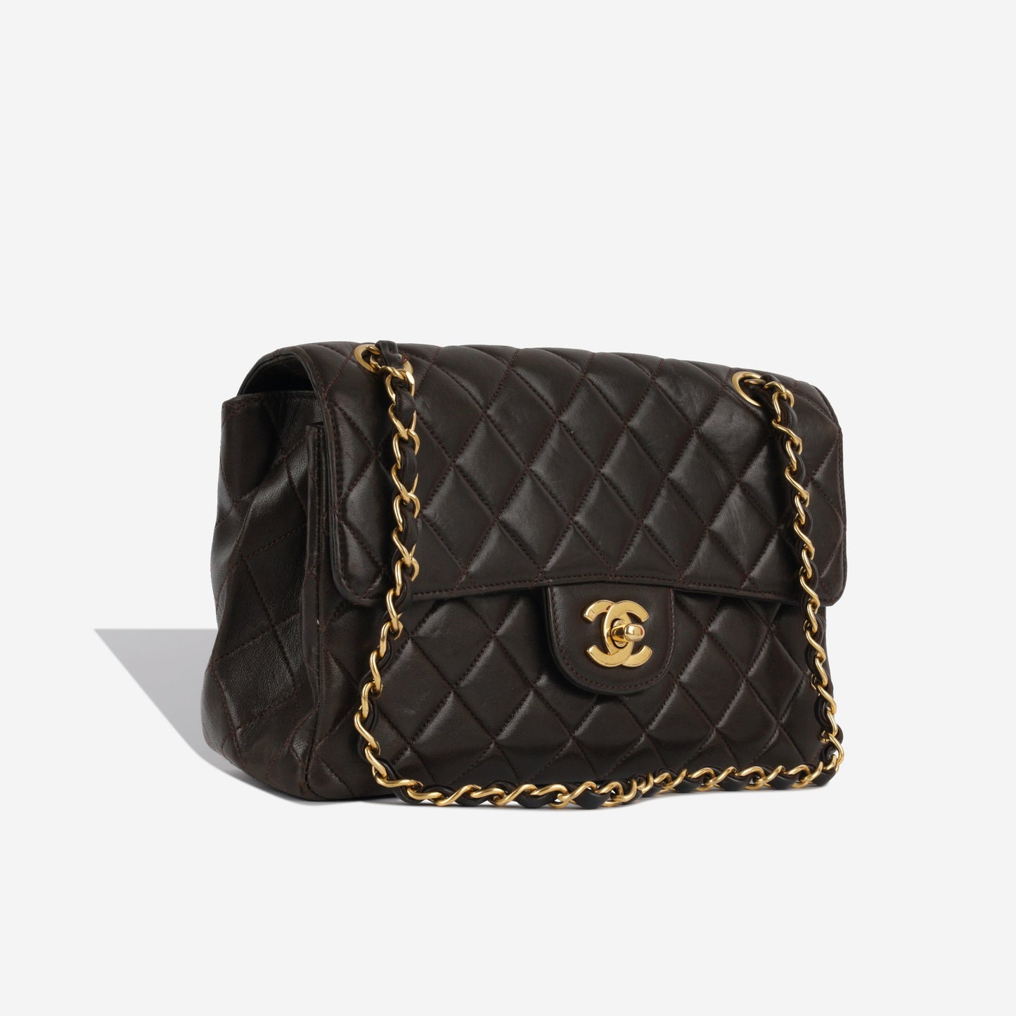 Chanel Classic Flap Lambskin Brown Shoulder Bag Style 7