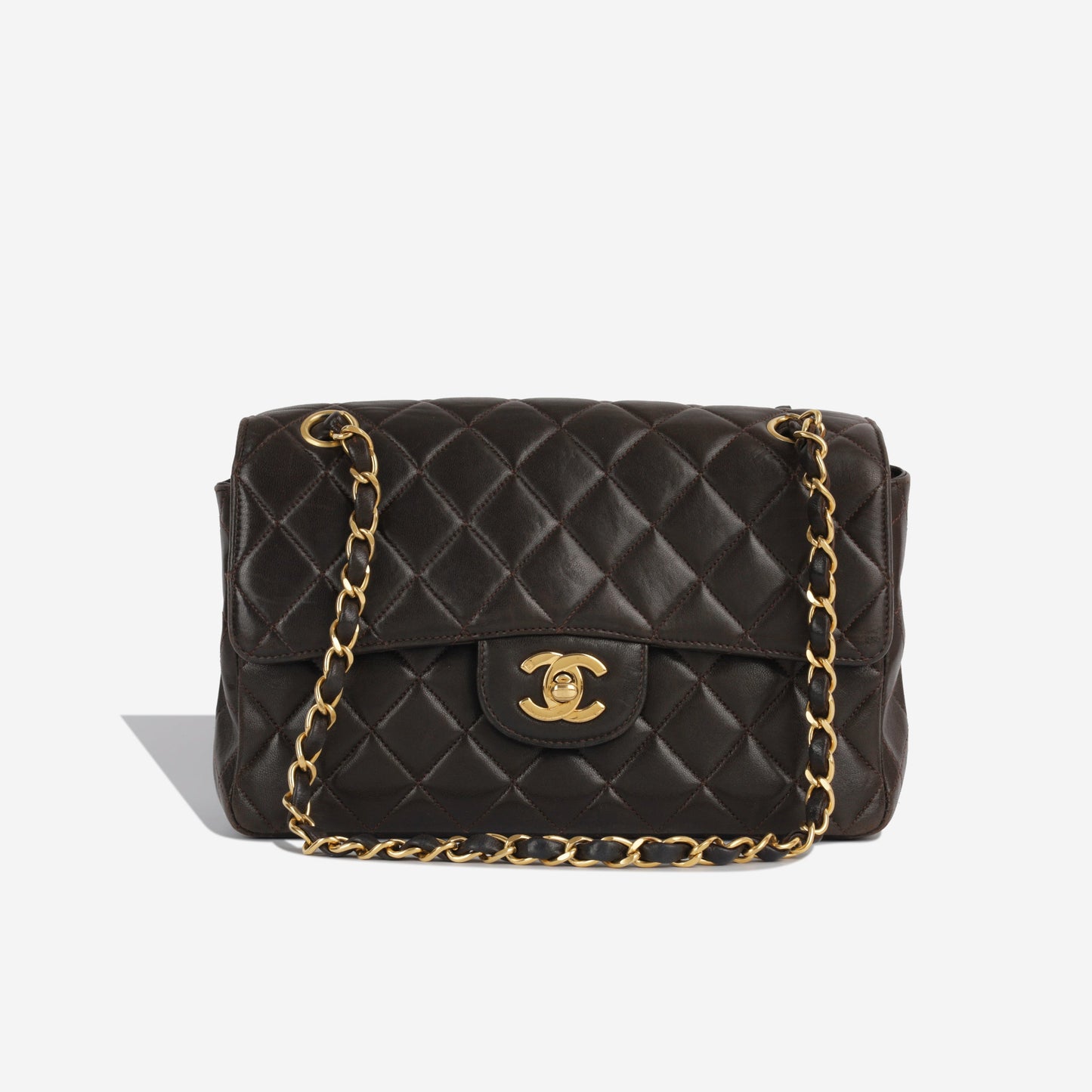 Chanel Classic Flap Lambskin Brown Shoulder Bag Style 7