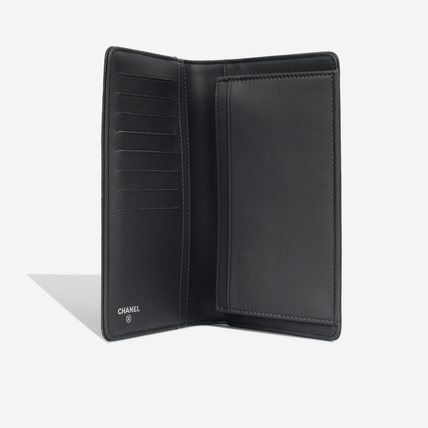 Chanel Cc Studded Wallet - Black