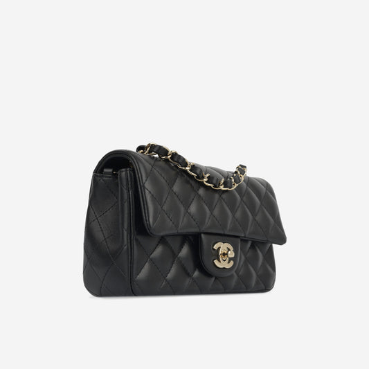 Chanel Classic Flap Lambskin Black Shoulder Bag Style 127