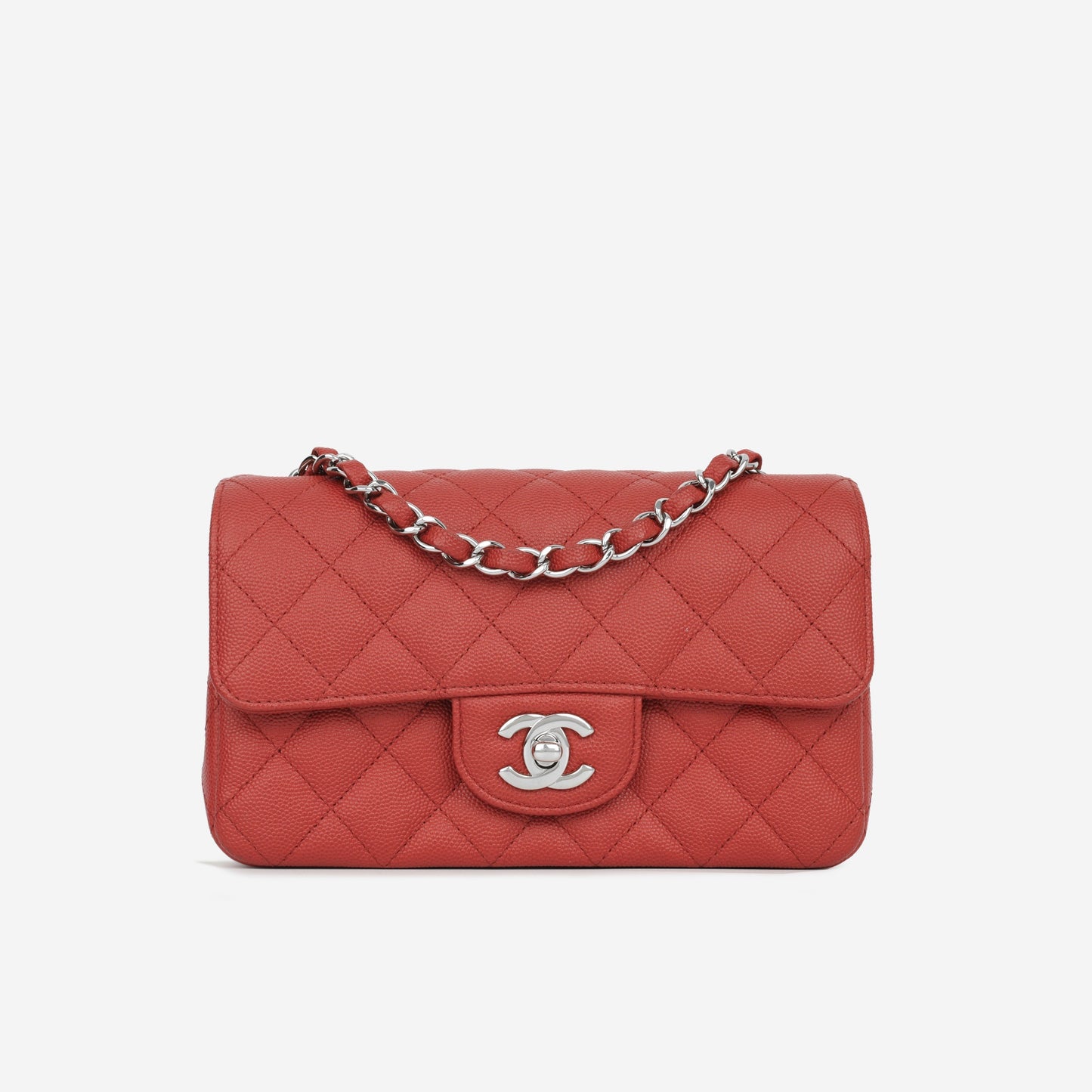 Chanel Classic Flap Lambskin Silver Shoulder Bag Style 21