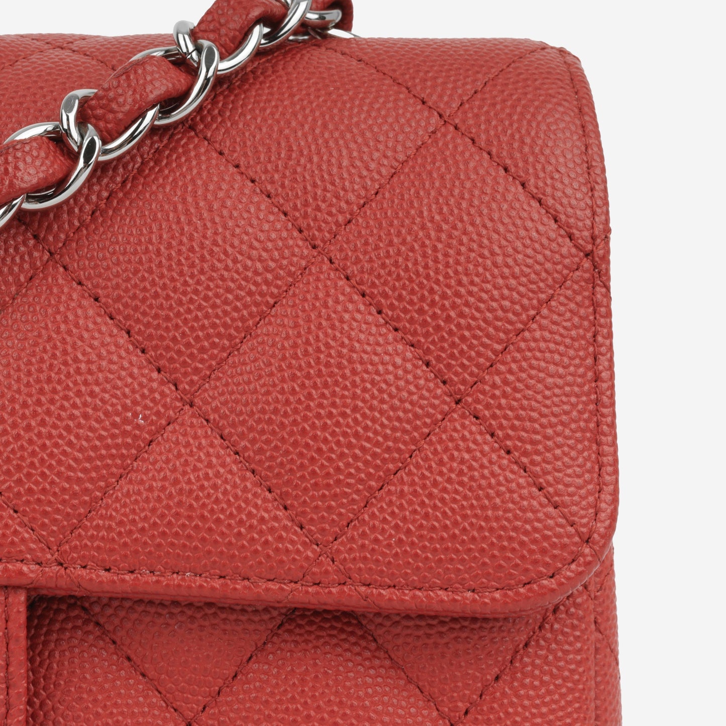 Chanel Classic Flap Lambskin Silver Shoulder Bag Style 21