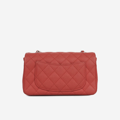 Chanel Classic Flap Lambskin Silver Shoulder Bag Style 21