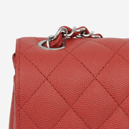Chanel Classic Flap Lambskin Silver Shoulder Bag Style 21