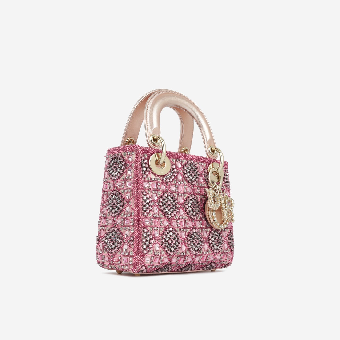Mini Lady Dior - Pink Crystal Beaded