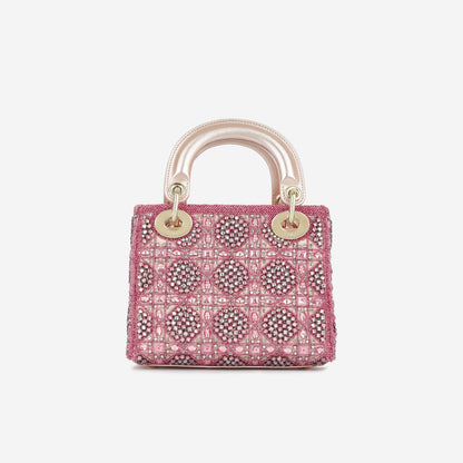 Mini Lady Dior - Pink Crystal Beaded