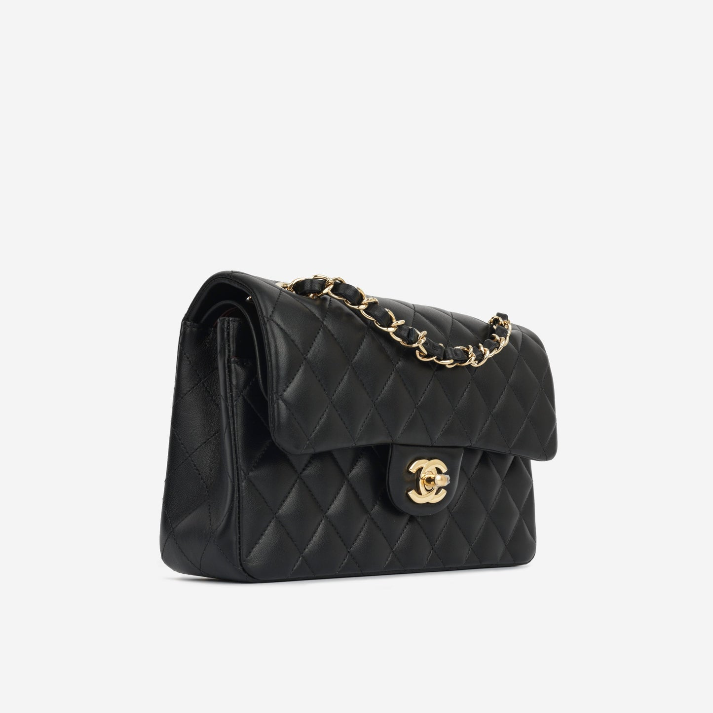 Chanel Classic Flap Lambskin Black Shoulder Bag Style 254