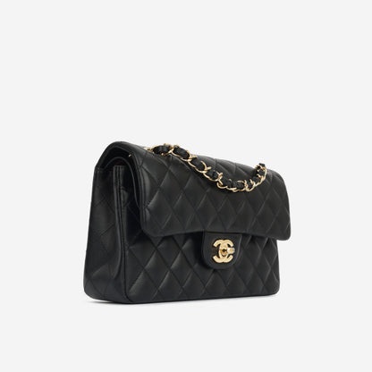 Chanel Classic Flap Lambskin Black Shoulder Bag Style 254