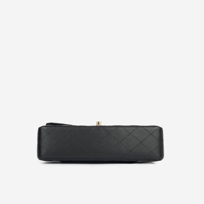 Chanel Classic Flap Lambskin Black Shoulder Bag Style 254