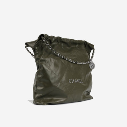Chanel Chanel 22 Calfskin Silver Tote Bag