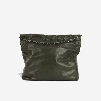 Chanel Chanel 22 Calfskin Silver Tote Bag
