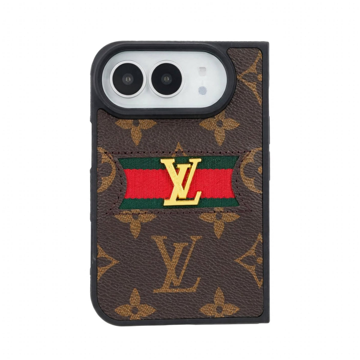 Classic Luxury LV Monogram Canvas Case for iPhone Duo