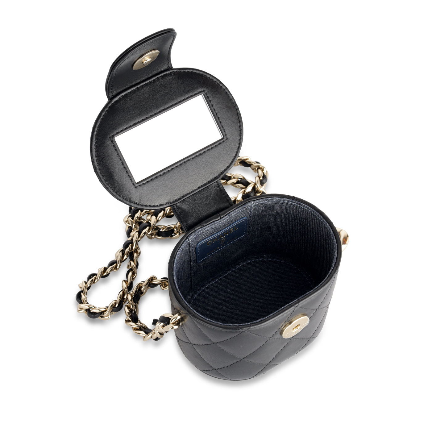 Chanel Vanity Lambskin Black Clutch Style 7