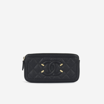Chanel Cc Filigree Clutch On Chain