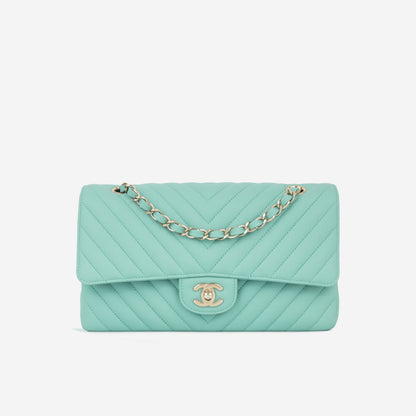 Chanel Classic Flap Lambskin Gold Shoulder Bag Style 113