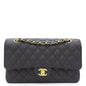 Chanel Flap Classic Quilted Caviar Leather Black Shoulder Bag Style
