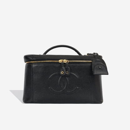 Chanel Vanity Caviar Black Clutch Style 9