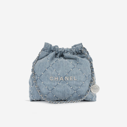 Chanel Quilted Silver Tote Bag