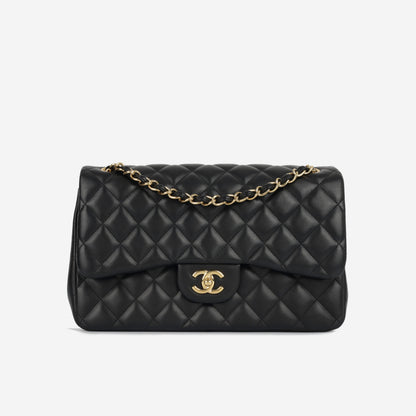 Chanel Classic Flap Lambskin Black Shoulder Bag Style 27