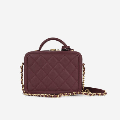 Chanel Vanity Caviar Black Clutch