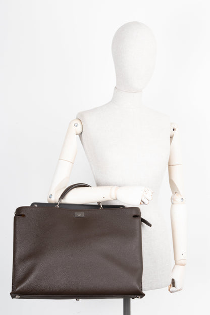 FENDI Large Peekaboo Leather Brown Zucca
