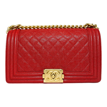 Chanel Red Boy Handbag