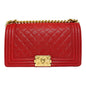 Chanel Red Boy Handbag