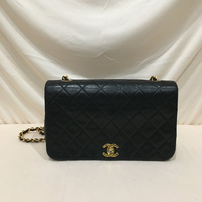 Chanel Flap Leather Black Shoulder Bag