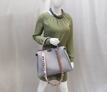 Fendi Peekaboo Leather Red Shoulder Bag