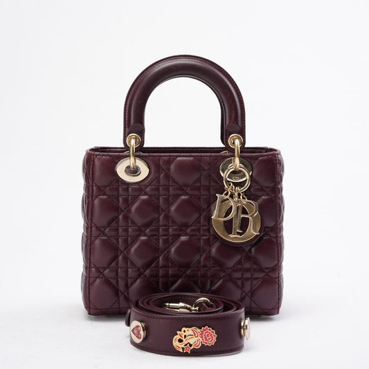 Dior Small Lady Dior My Abcdior Bag In Burgundy 2018