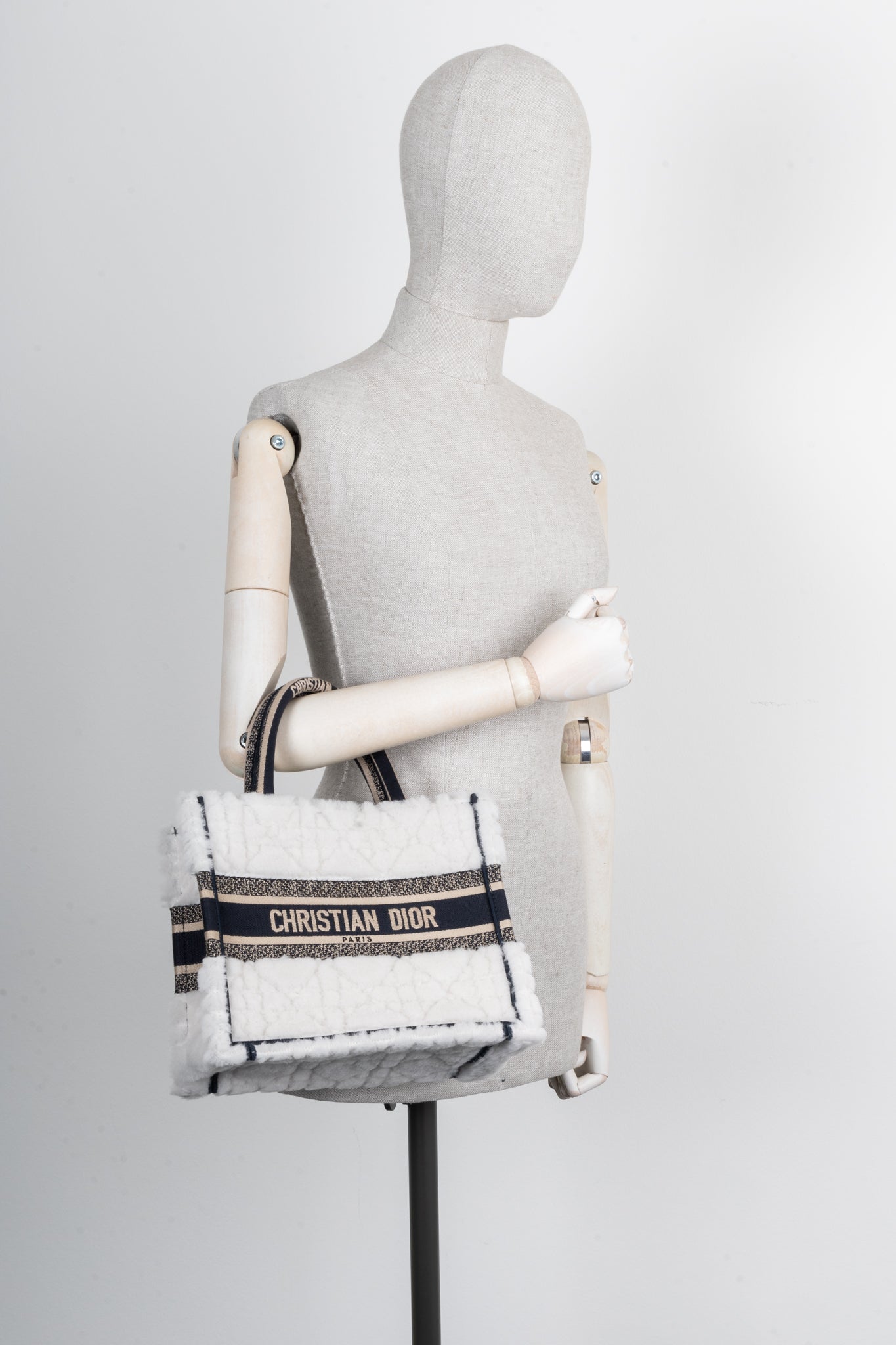 Christian Dior Book Tote Shearling Small