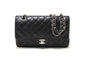 Chanel Black Lambskin Leather Medium Classic Flap Chain Bag